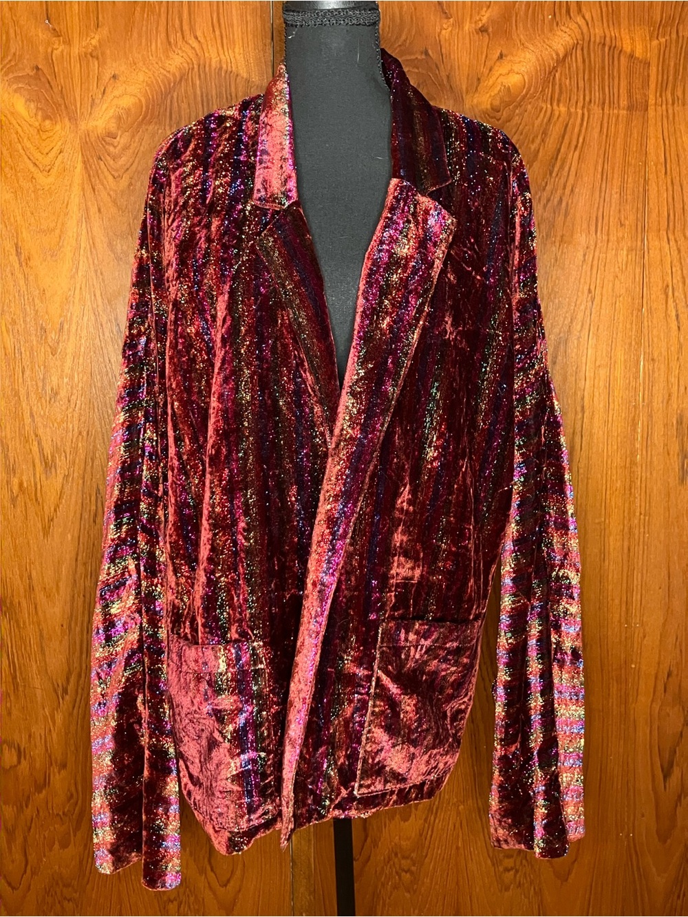 Vintage 70s California Talls Velvet Glitter Statement Blazer Jacket
